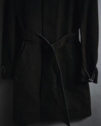 "DOLCE & GABBANA" 00’s resin coated patch detail belted coat