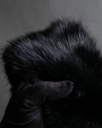 "MARNI" Faux fur collar＆mixed material docking accessory