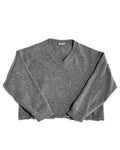 MIU MIU
/ Back Logo Cut Off Short Knit Sweater Gray