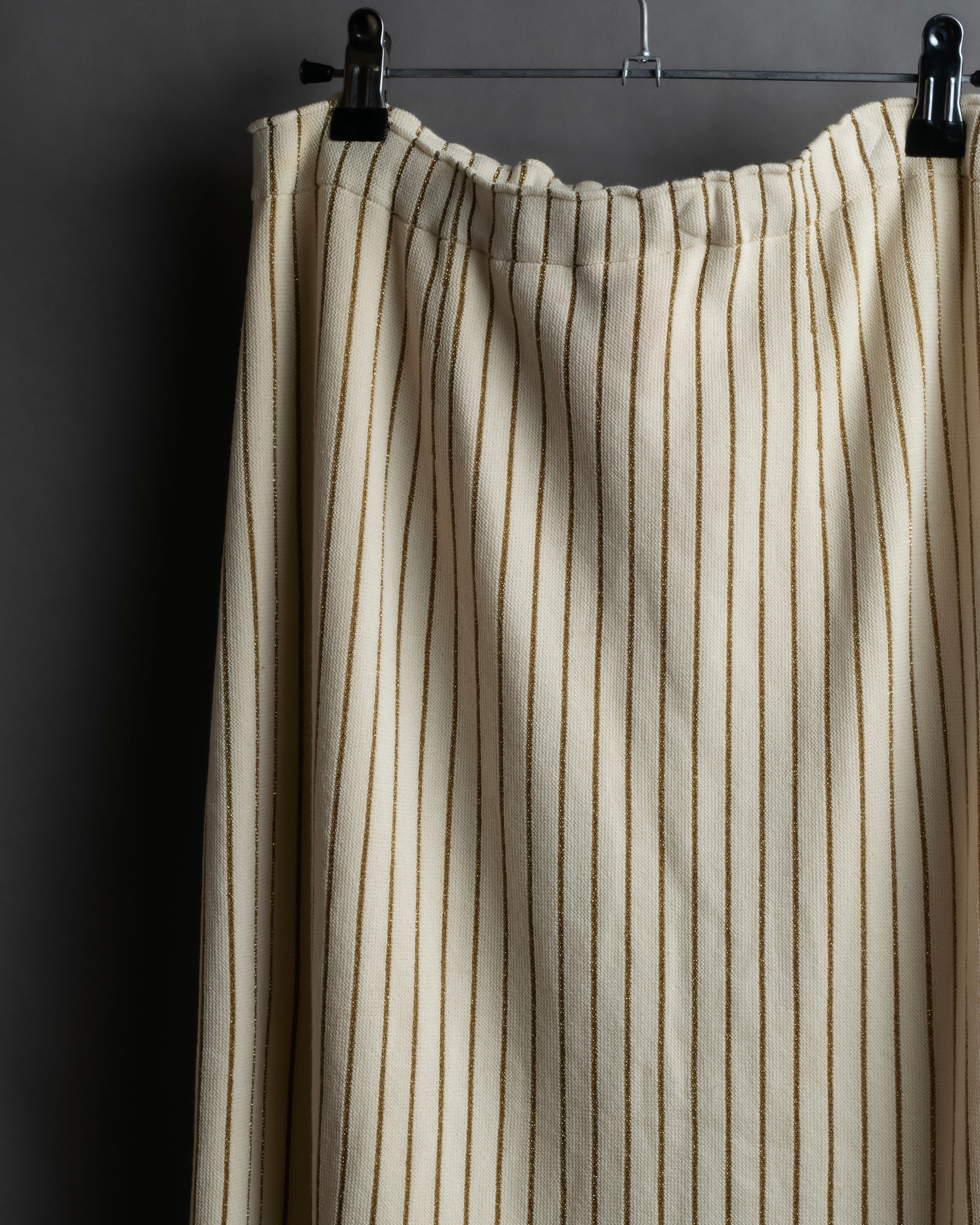 "GUCCI" Gold stripe knit maxi skirt