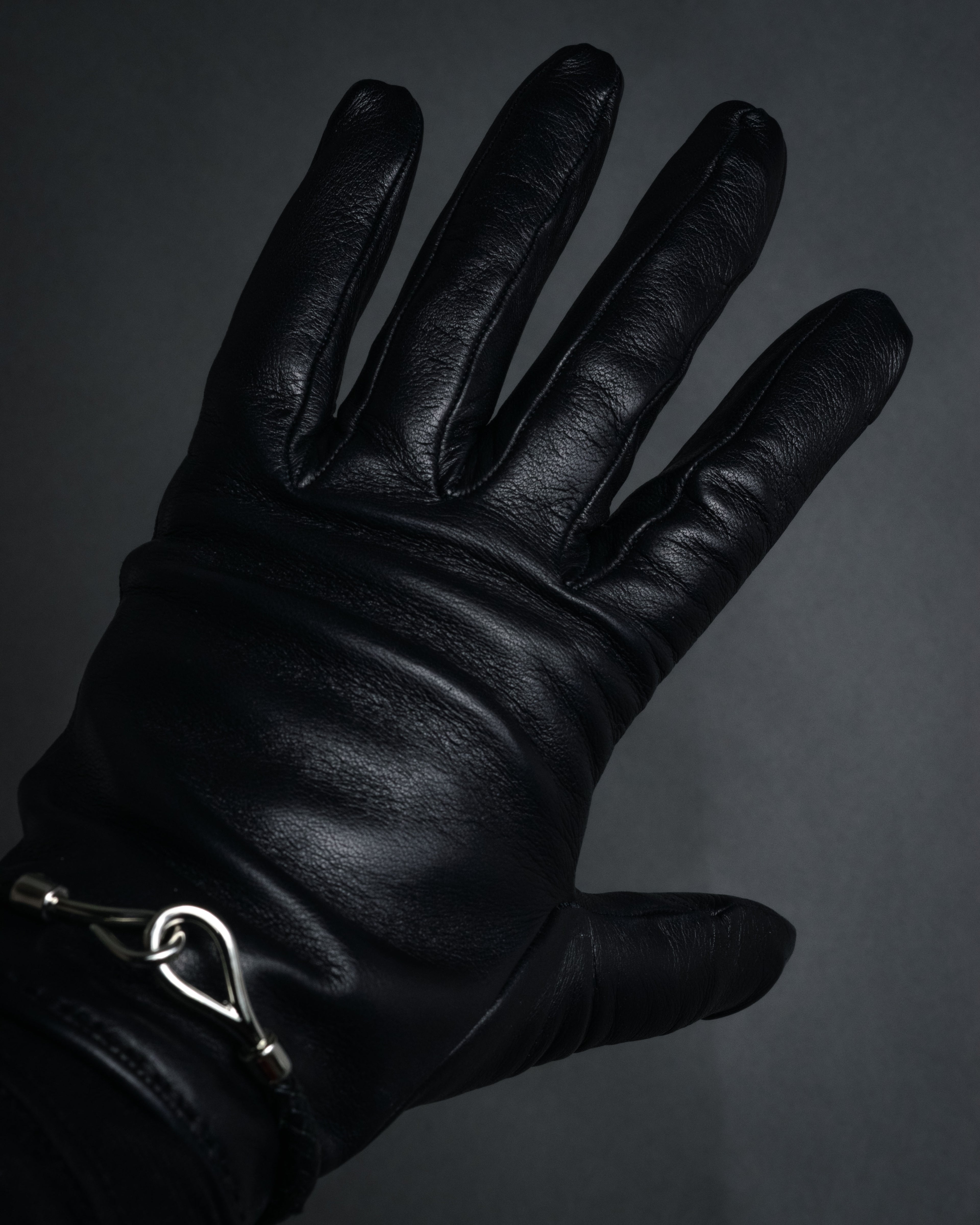 “HERMES” 2000’s Jumbo hook leather gloves
