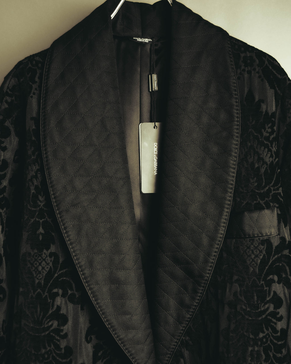 “DOLCE&GABBANA” Late 2010’s-early 2020’s Baroque jacquard belted robe coat