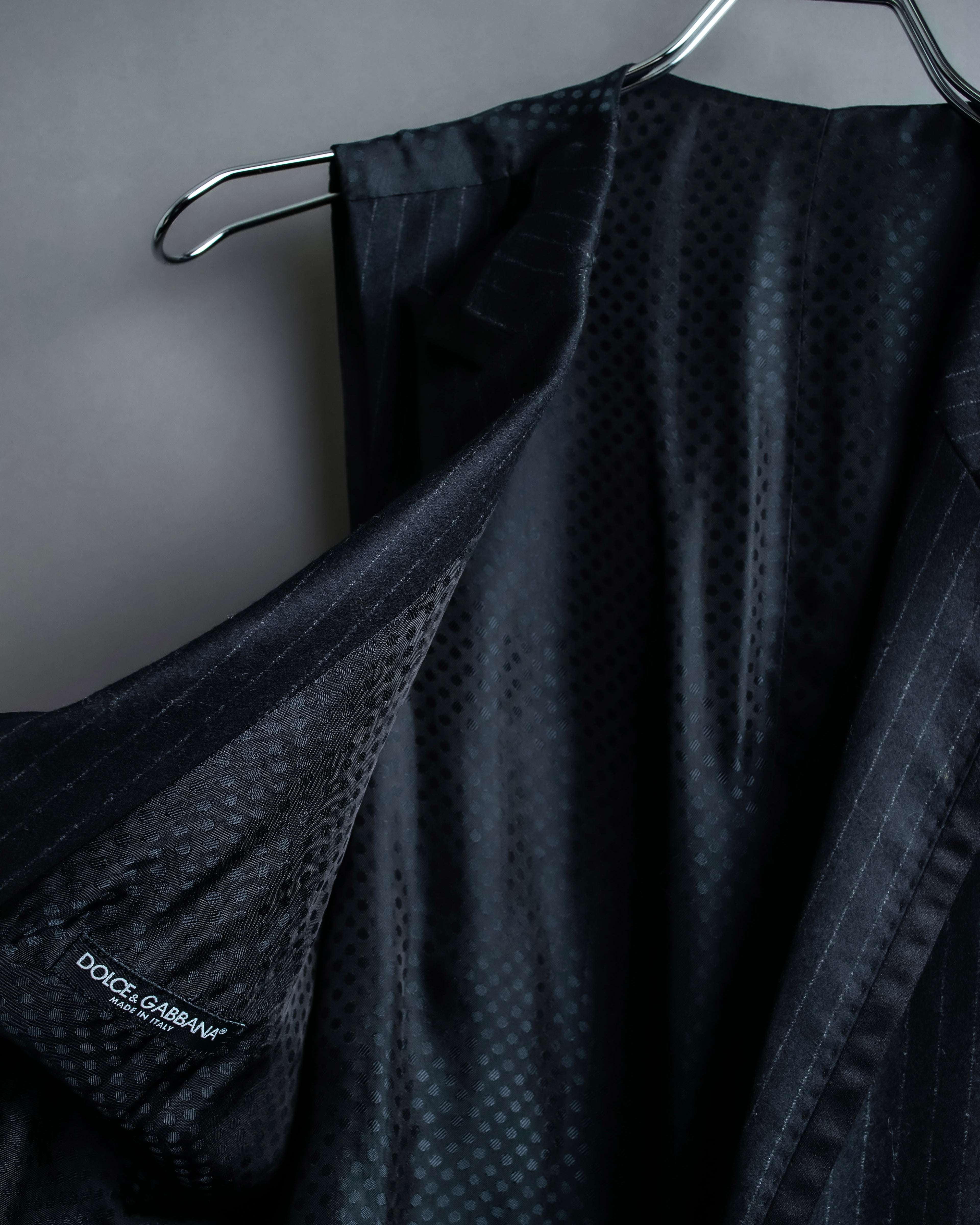 "DOLCE & GABBANA" Pattern switching peak lapel gilet