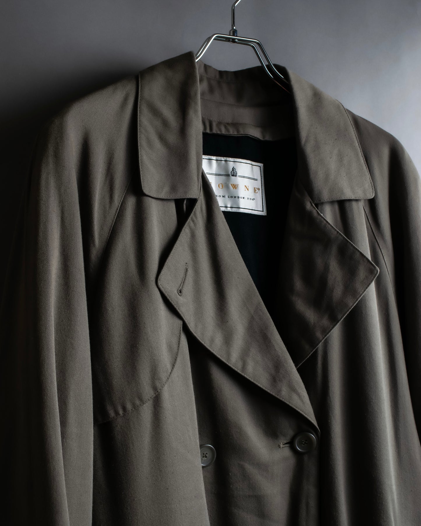 "Vintage matte texture long trench coat"