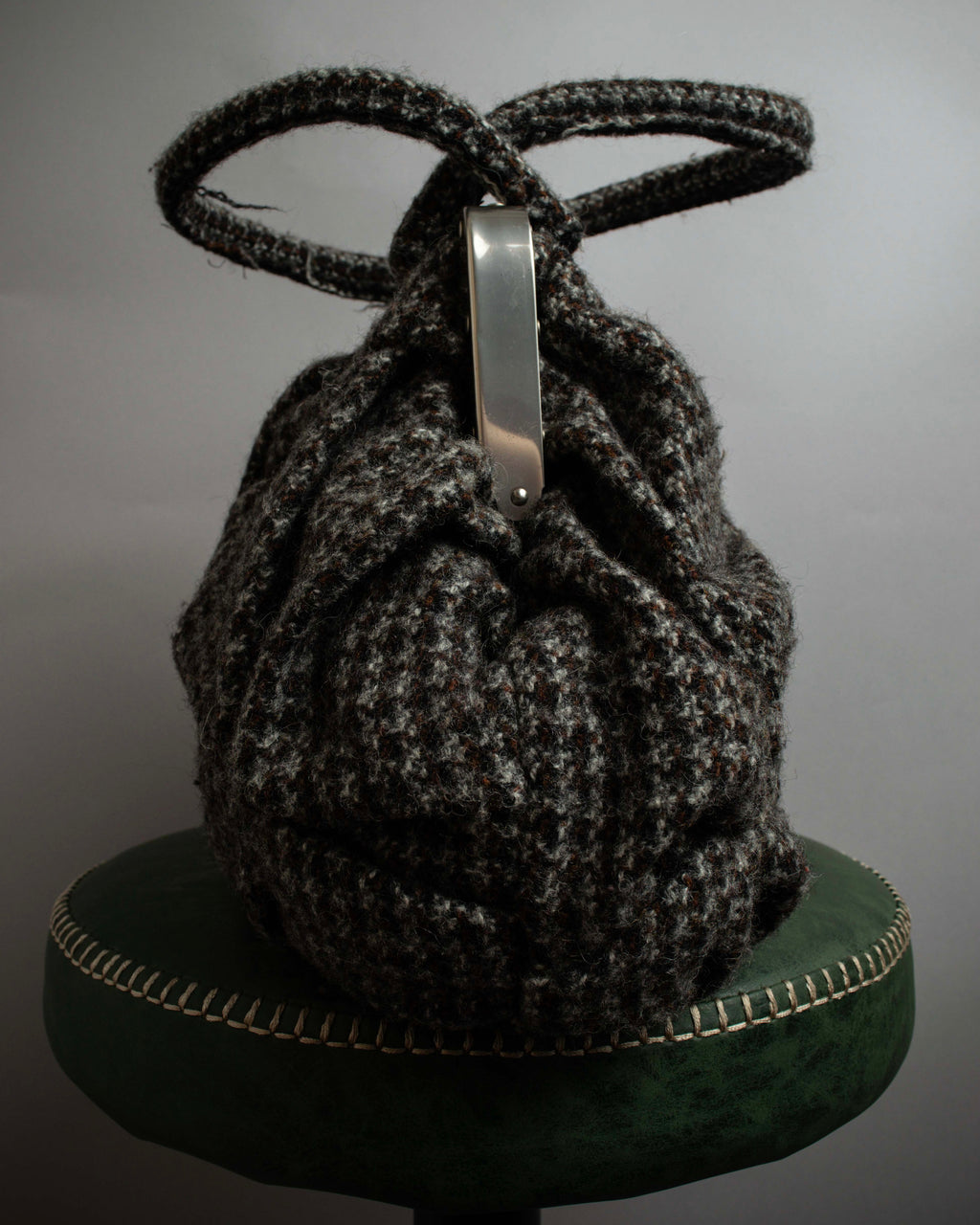 "JUNYA WATANABE COMME des GARCONS" Mixed tweed gathered detail clasp bag
