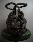 "JUNYA WATANABE COMME des GARCONS" Mixed tweed gathered detail clasp bag