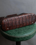 "Furdi" Crocodile embossed leather handbag