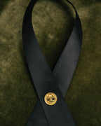 -SPECIAL- “CHANEL” Late 80’s-90’s gold button satin neck tie
