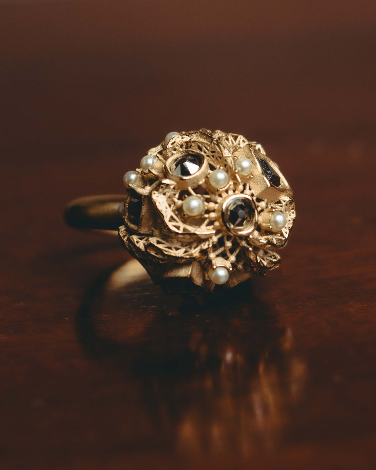 -SPECIAL- "Christian Dior" 10's-20's Sculptural clustered costume ring