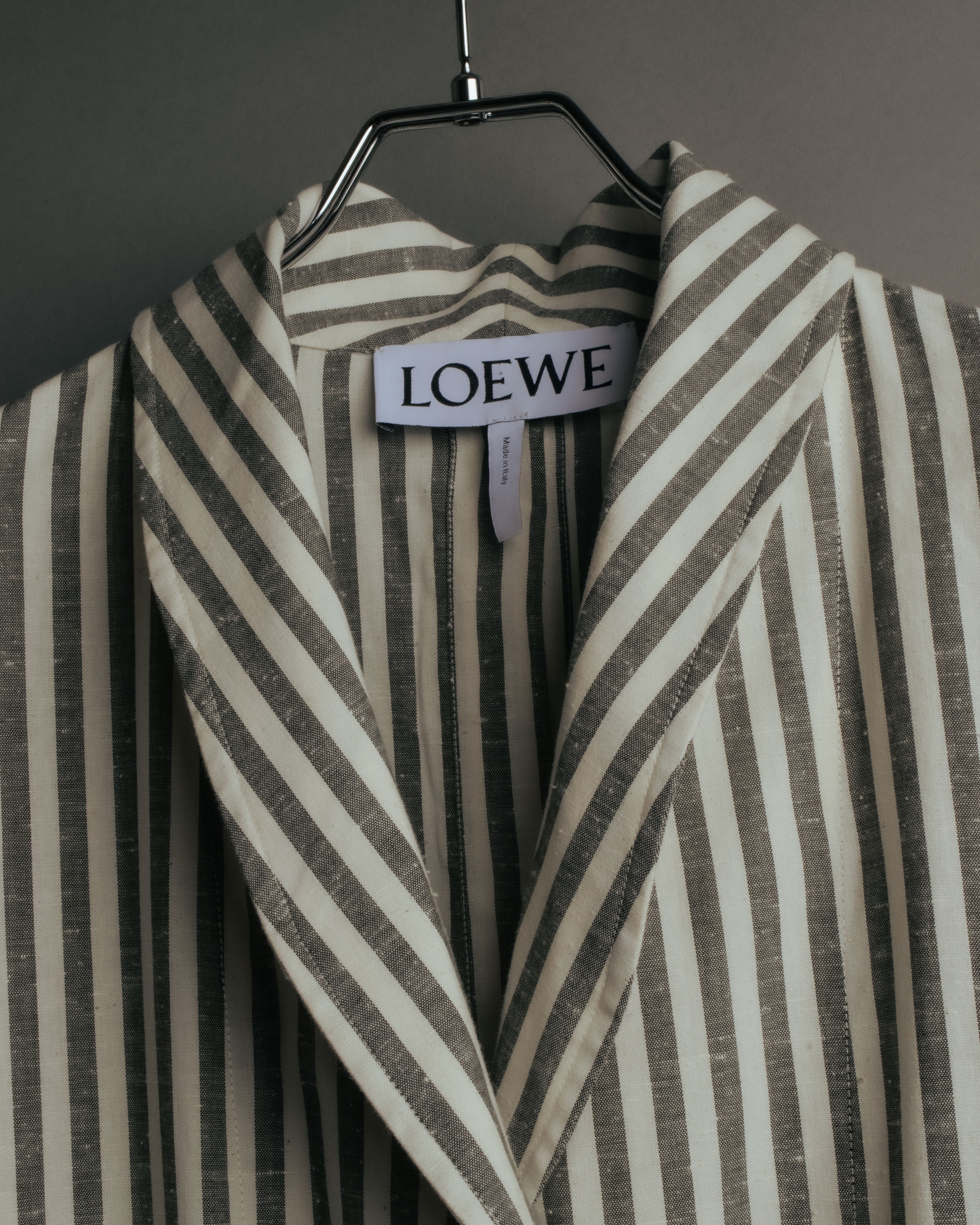 -SPECIAL- “LOEWE” 2010’s striped ribbon sleeve long gown coat