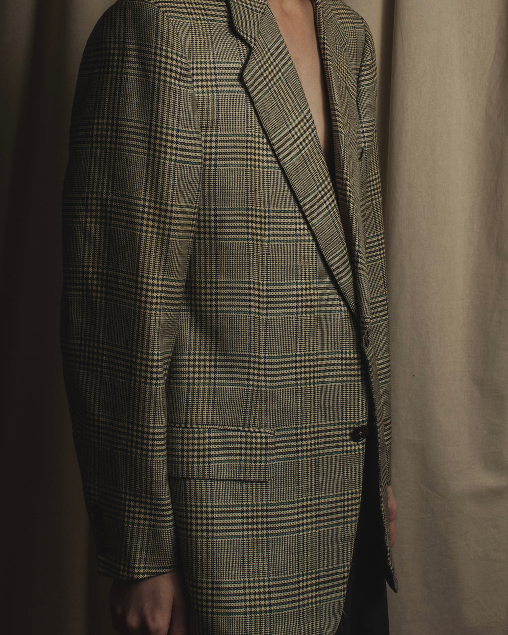 Chaqueta entallada de seda, lana y lino de los años 90 de "HERMES" Belvest