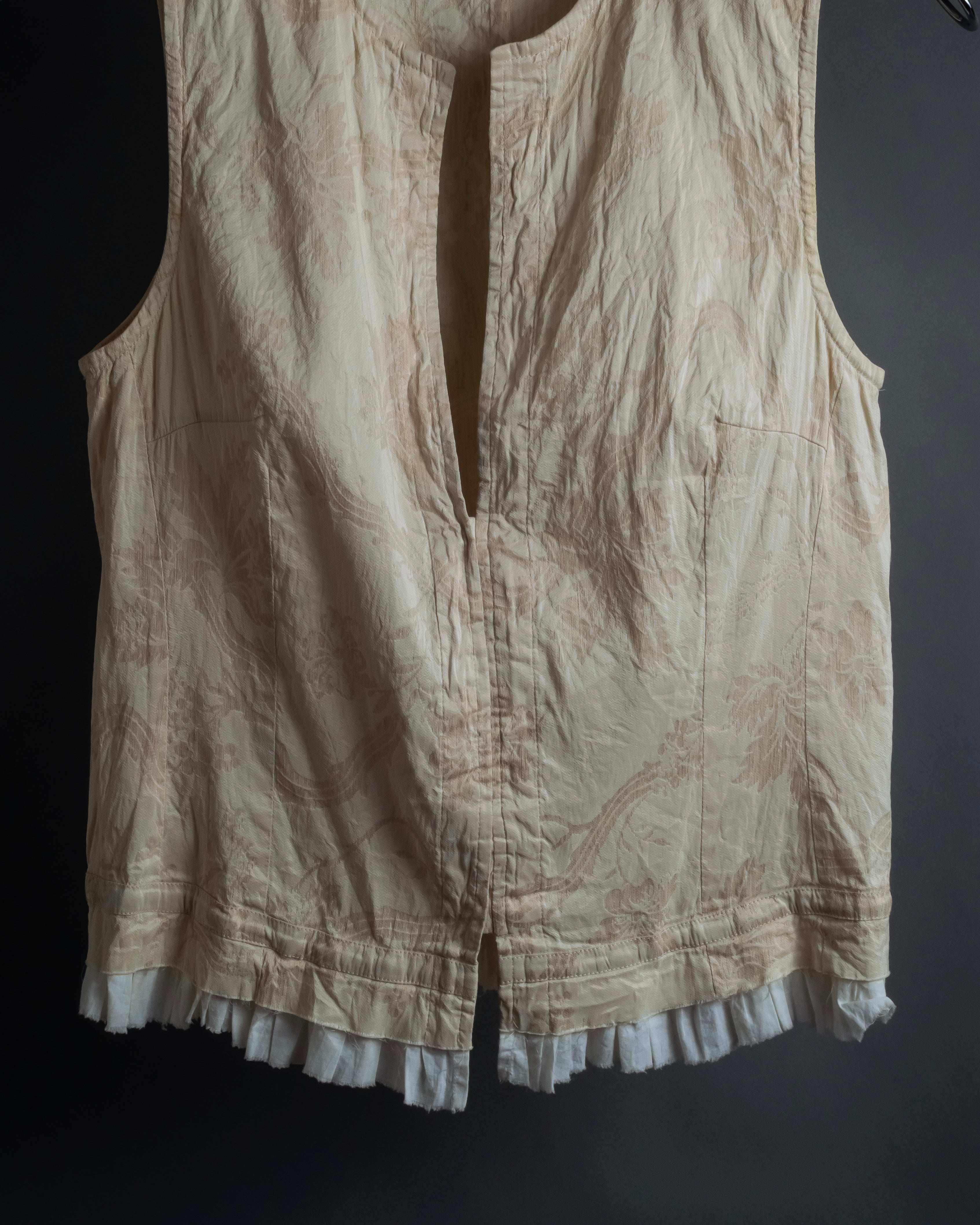 "DRIES VAN NOTTEN" Botanical print wrinkled tiered ruffle design vest