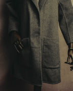 “BALENCIAGA” 00’s-10’s Wool angora wide-lapel coat