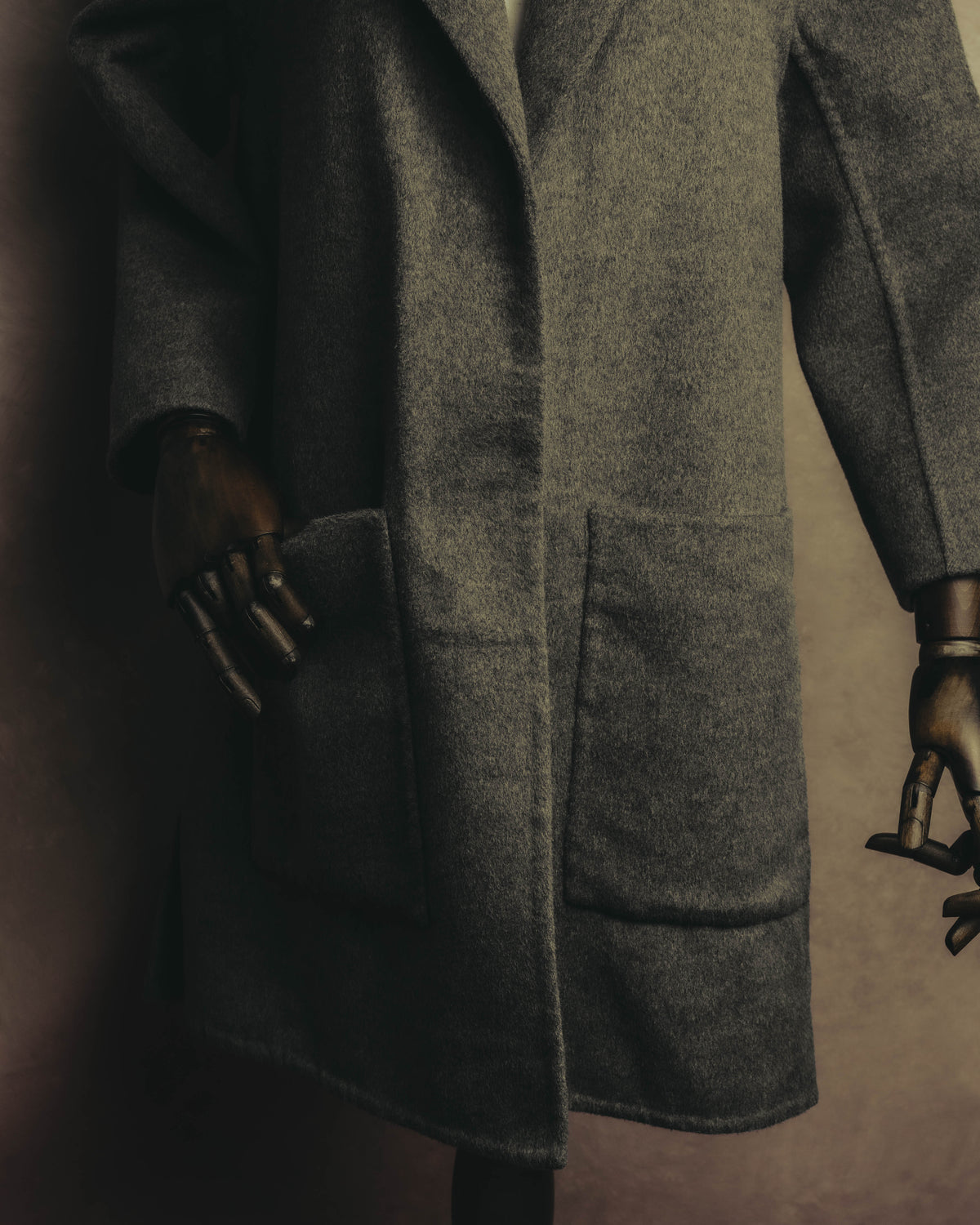 “BALENCIAGA” 00’s-10’s Wool angora wide-lapel coat