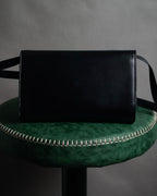 "GUCCI" 70’s-80’s Crest logo leather shoulder bag