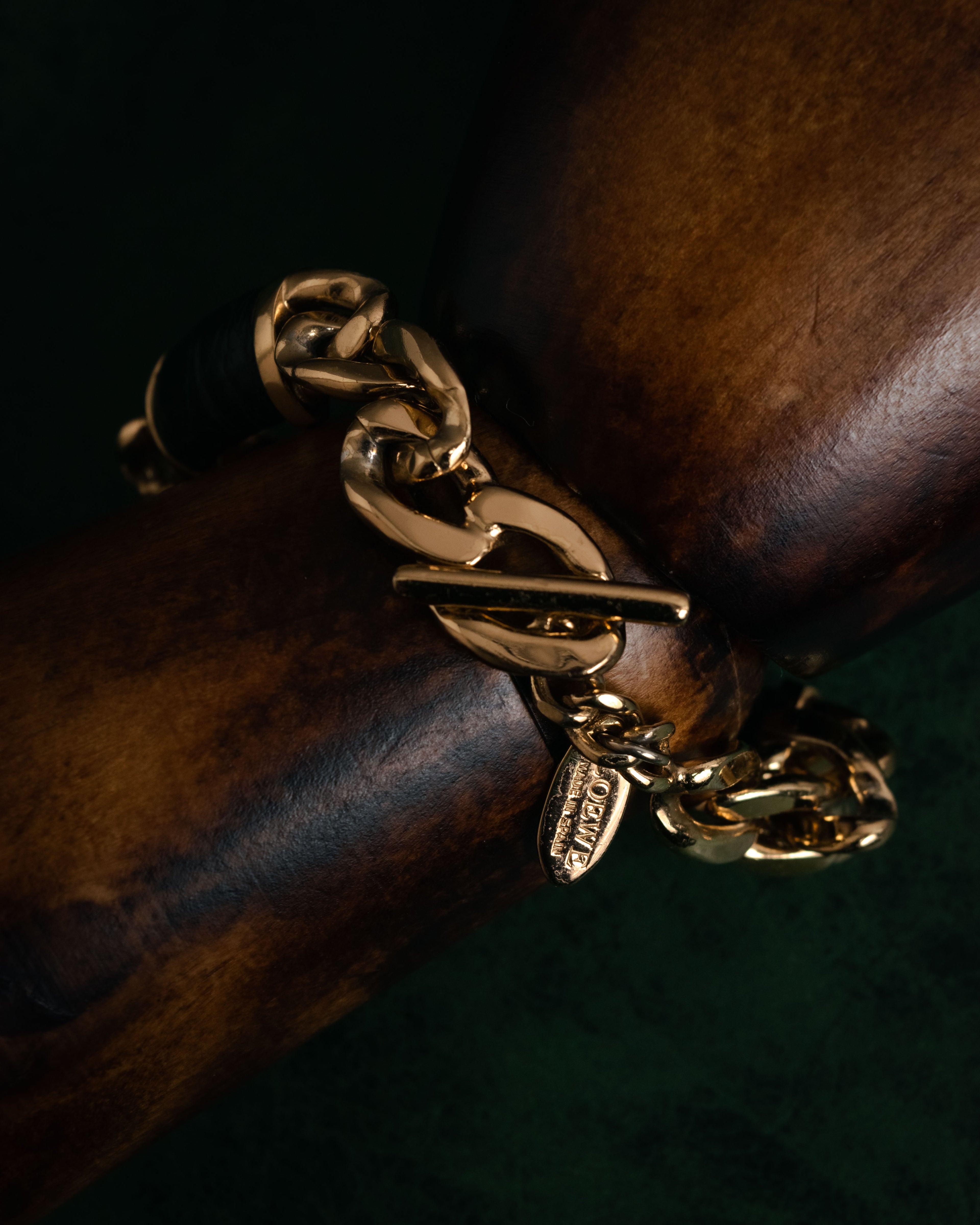“LOEWE” 2008-2013 leather wrapped chain bracelet