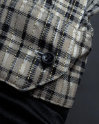 "Saint Laurent" Lame check pattern bow tie shirt