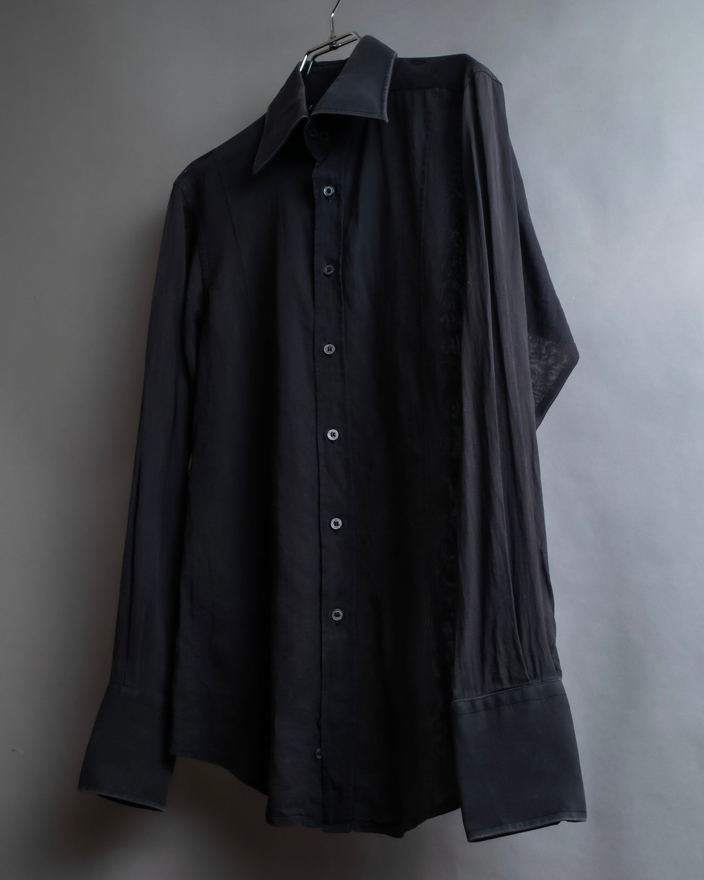 "GUCCI" See-through design cotton shirt