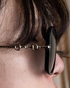 "GUCCI" Horsebit motif temple design big square frame sunglasses