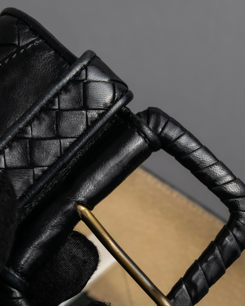 "BOTTEGA VENETA" Intrecciato style wide leather belt