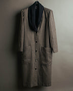 -SPECIAL- “GUCCI” 80’s-90’s Textured striped shawl collar long coat
