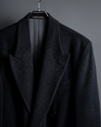"GIORGIO ARMANI" Double-breasted charcoal gray super maxi chester coat