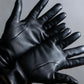 "HERMES" Leather switching design inner brushed feel gloves