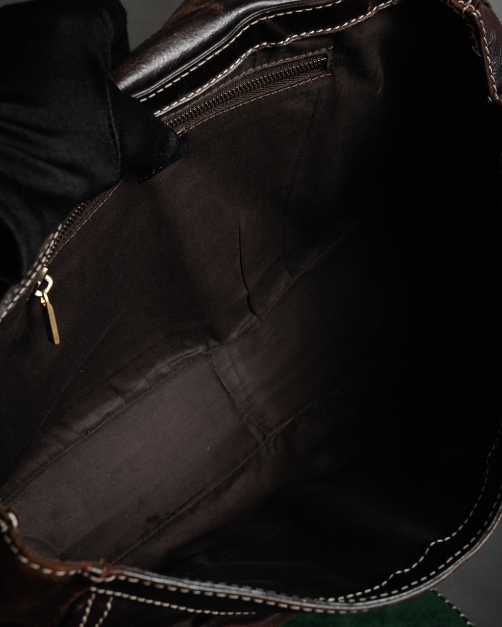 “CELINE” 00’s Buckled contrast stitch shoulder bag