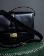 "CELINE" Classic flap design leather shoulder bag
