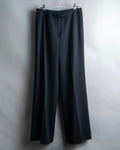 "CHANEL" 100% wool belted wide straight slacks