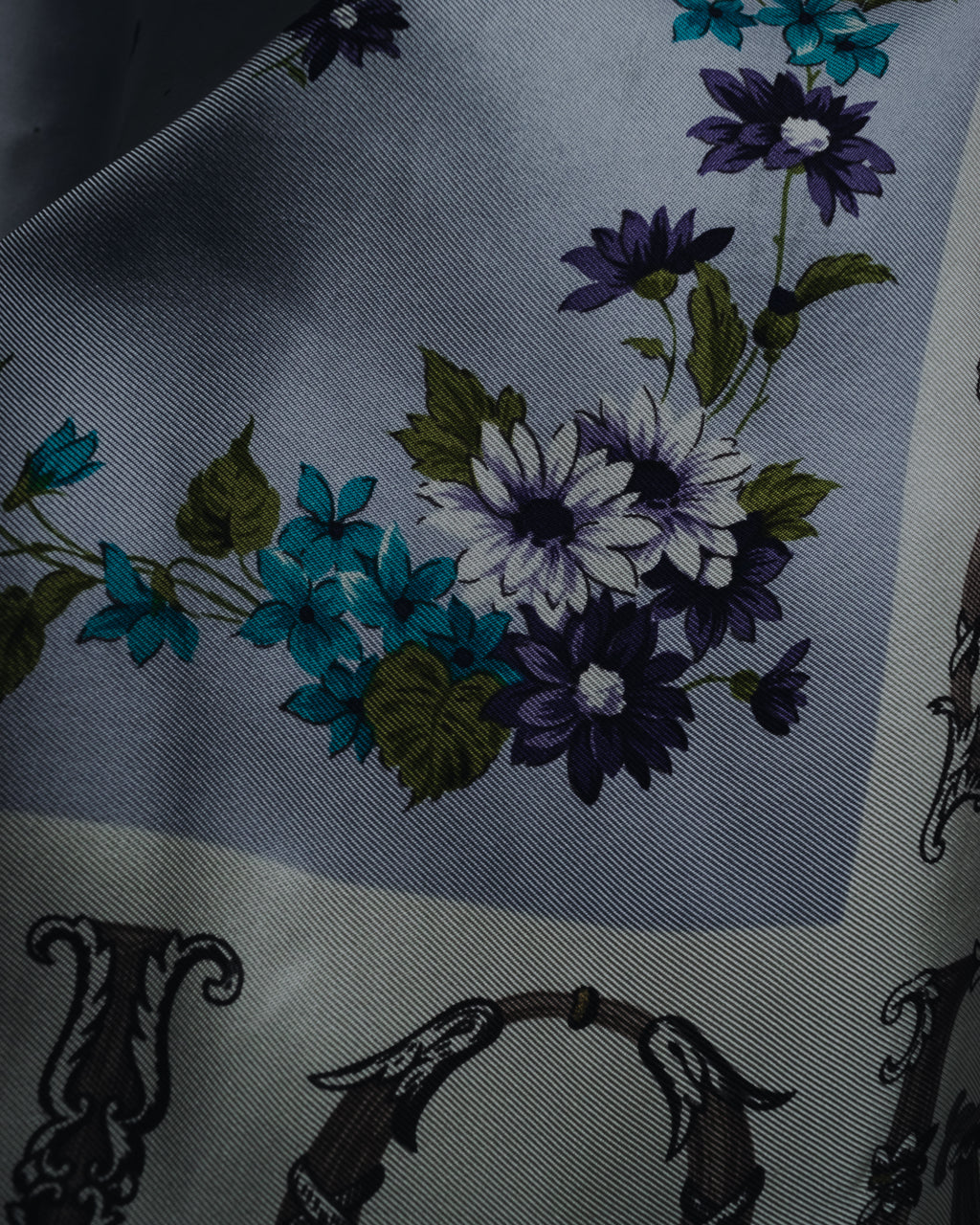 "Christian Dior" 80’s-90’s botanical dior typography silk scarf