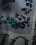 "Christian Dior" 80’s-90’s botanical dior typography silk scarf