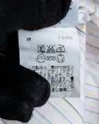 "HERMES" Multi-stripe pattern hand-sewn nuance cotton shirt