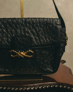 -SPECIAL- “CELINE“ 00’s-10’s Ostrich embossed leather shoulder bag