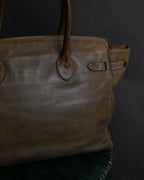 "Mademoiselle Accessories"
 Silver parts design leather one handle bag