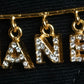 "CHANEL" Logo motif gold safety pin brooch