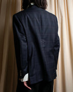 "BURBERRYS" Micro check pattern metal button blazer