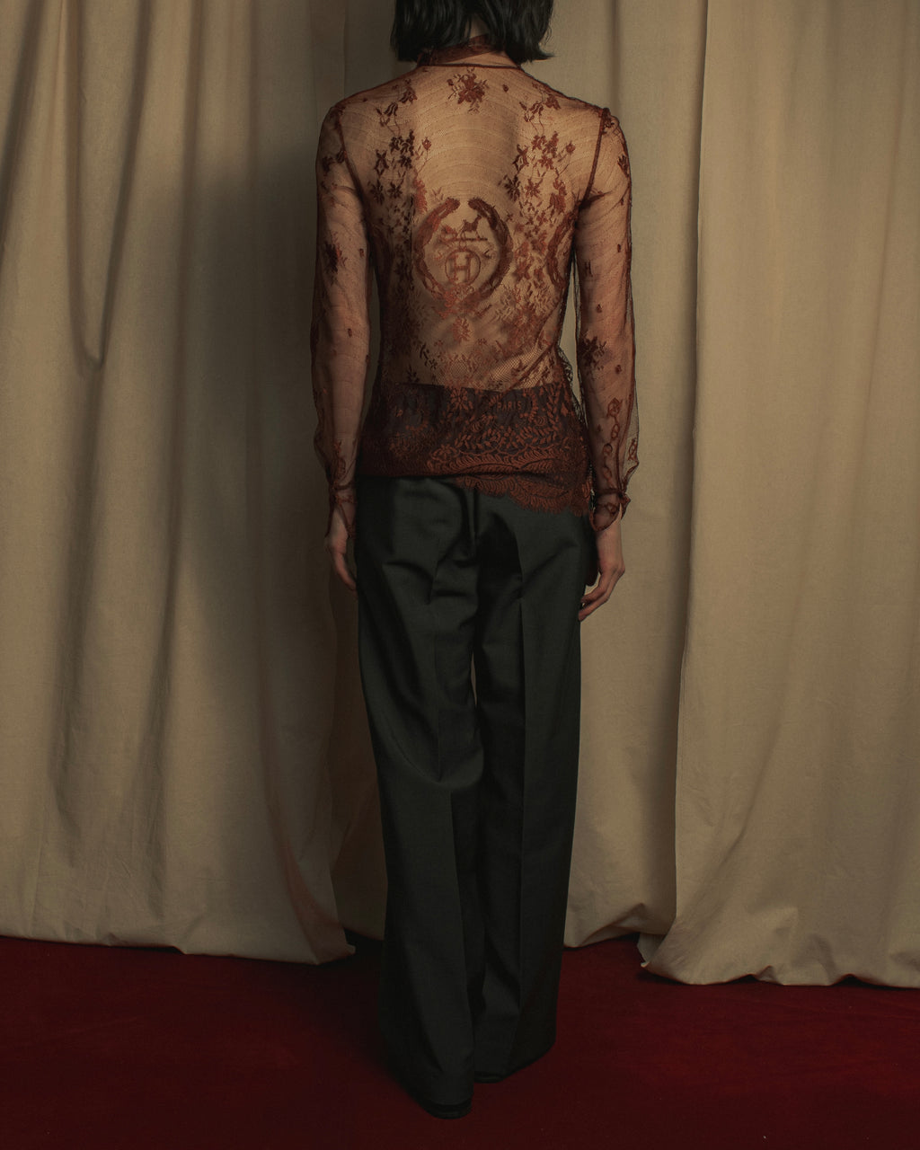 -SPECIAL- "HERMES" 00's Jean-Paul Gaultier Era Engineered Lace Shirt