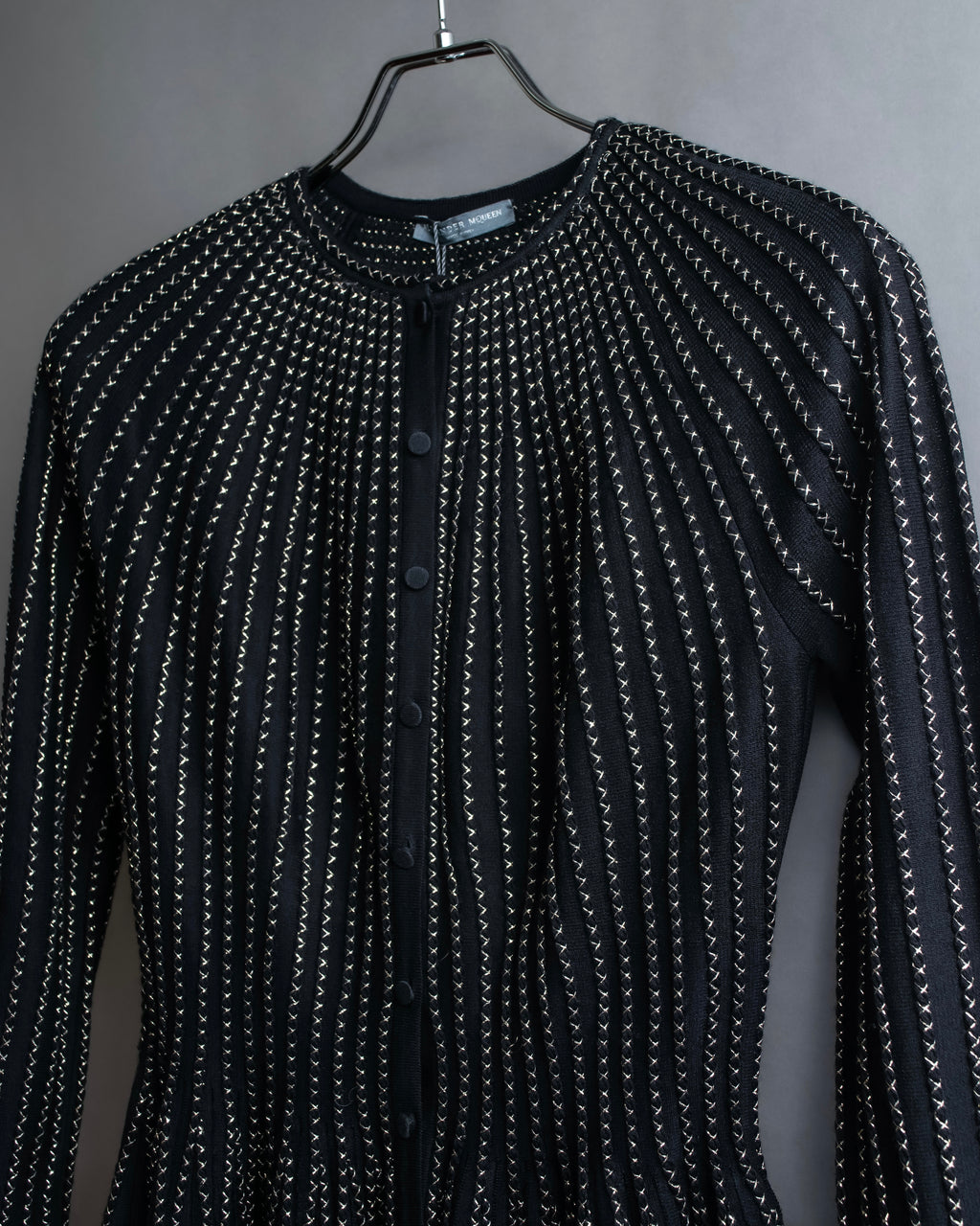 "Alexandar McQueen" Waist-shape detail vertical stitch cardigan