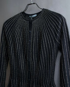 "Alexandar McQueen" Waist-shape detail vertical stitch cardigan