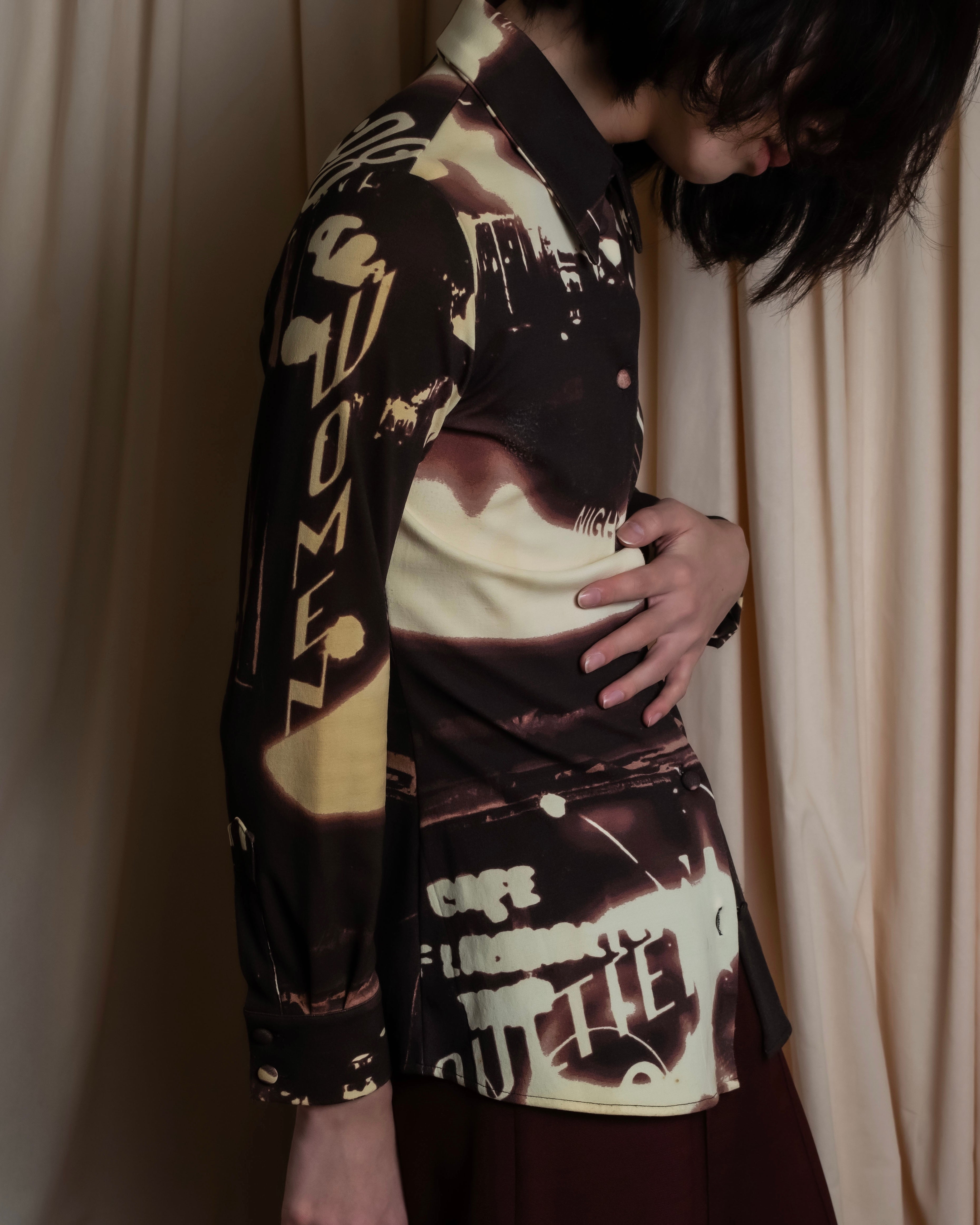 "JEAN PAUL GAULTIER" City night view graphic shirt