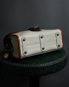 "Dooney & Bourke" Patch front design Two-tone leather shoulder bag