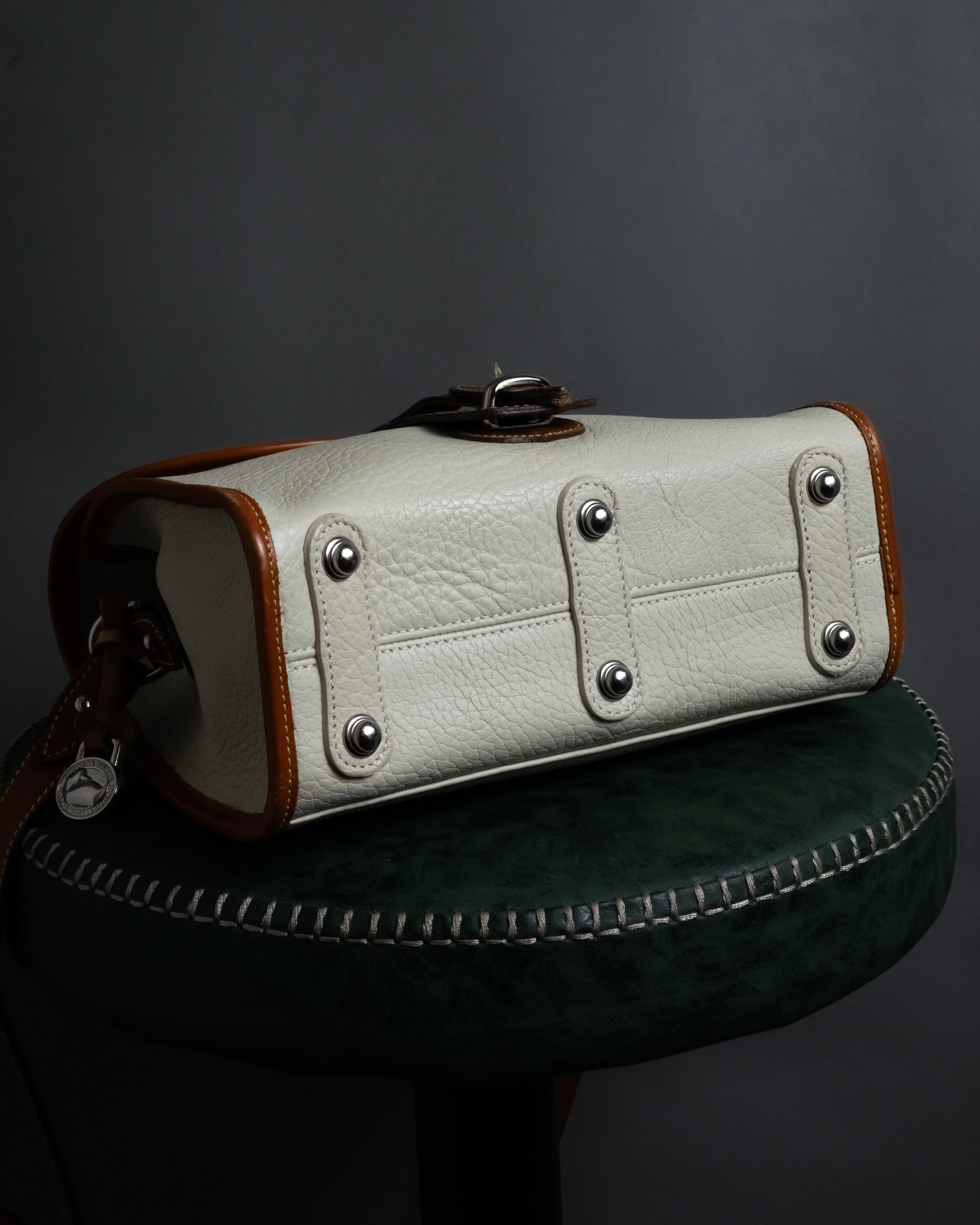"Dooney & Bourke" Patch front design Two-tone leather shoulder bag