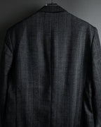 "YVES SAINT LAURENT" 70’s-80’s structured herringbone tweed tailored jacket