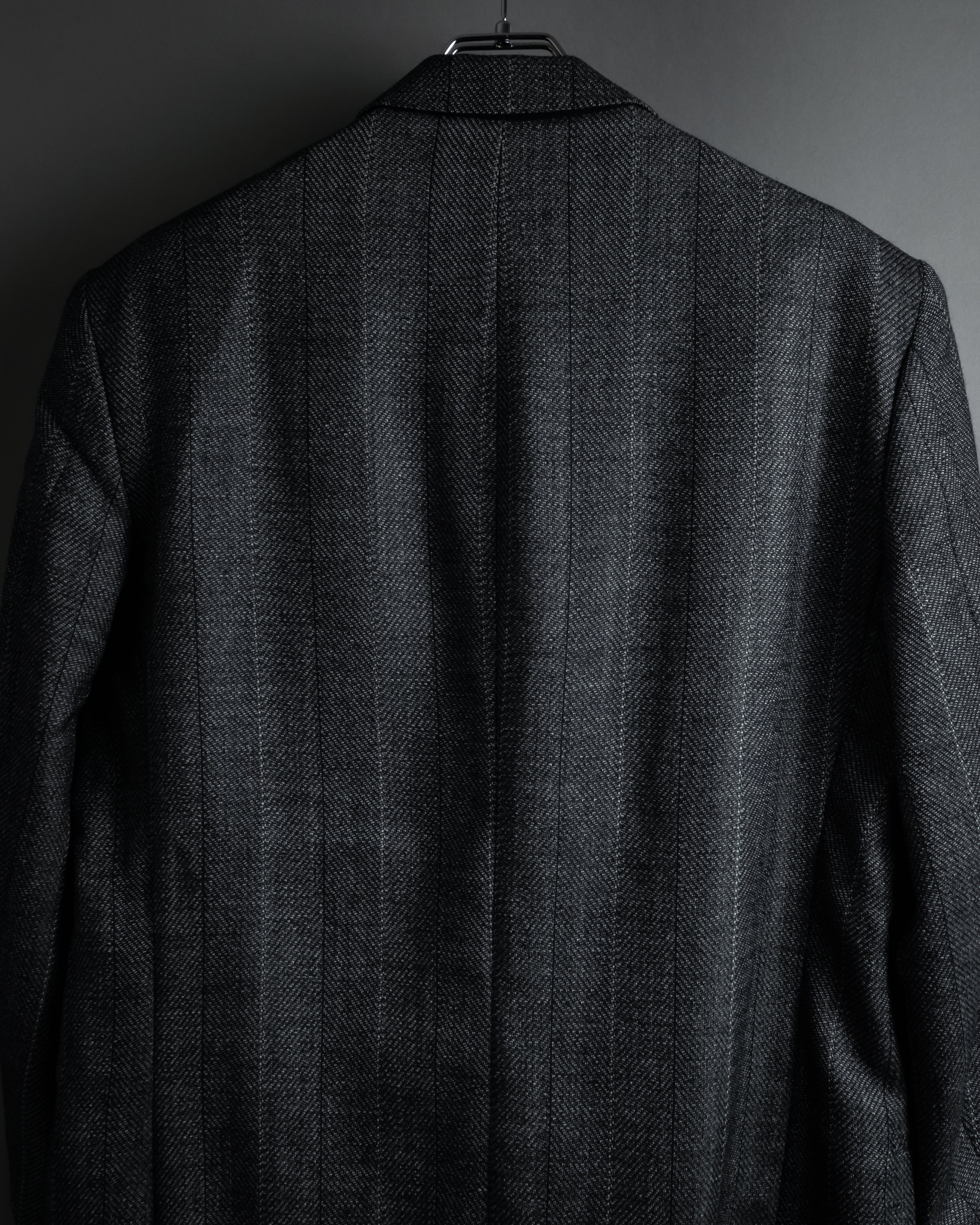 "YVES SAINT LAURENT" 70’s-80’s structured herringbone tweed tailored jacket
