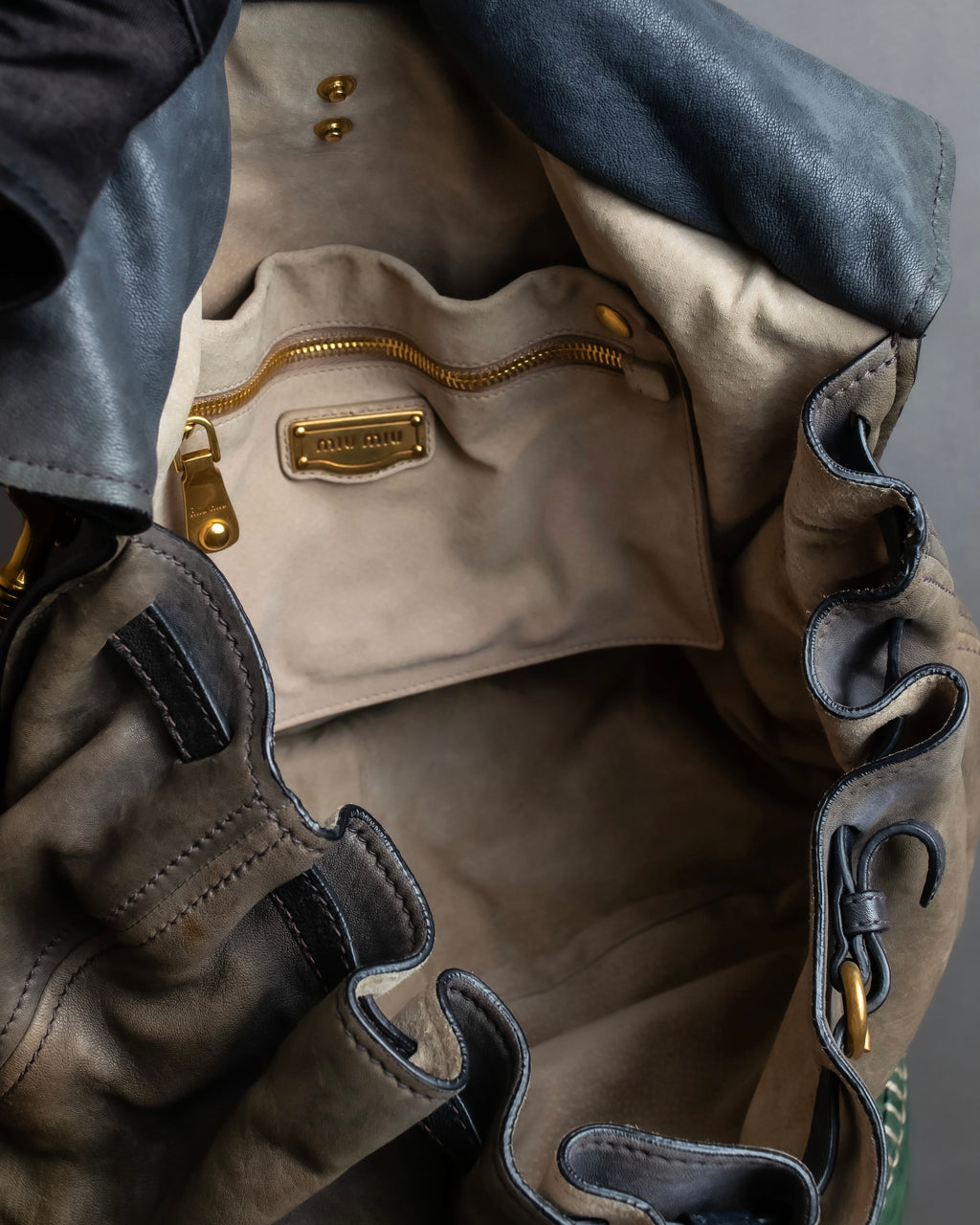 "MIU MIU" Overflap gold Parts design 2-way bag