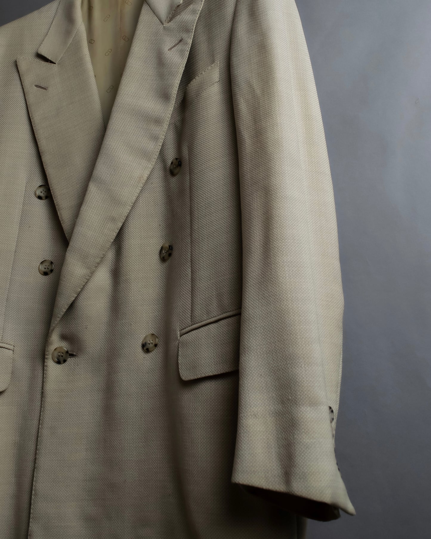 "CHRISTIAN DIOR MONSIEUR"
Peaked lapel double breasted wool tailored jacket