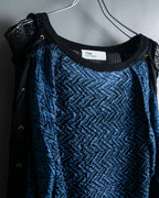 "TOGA ARCHIVES" String design mesh switching melange knit