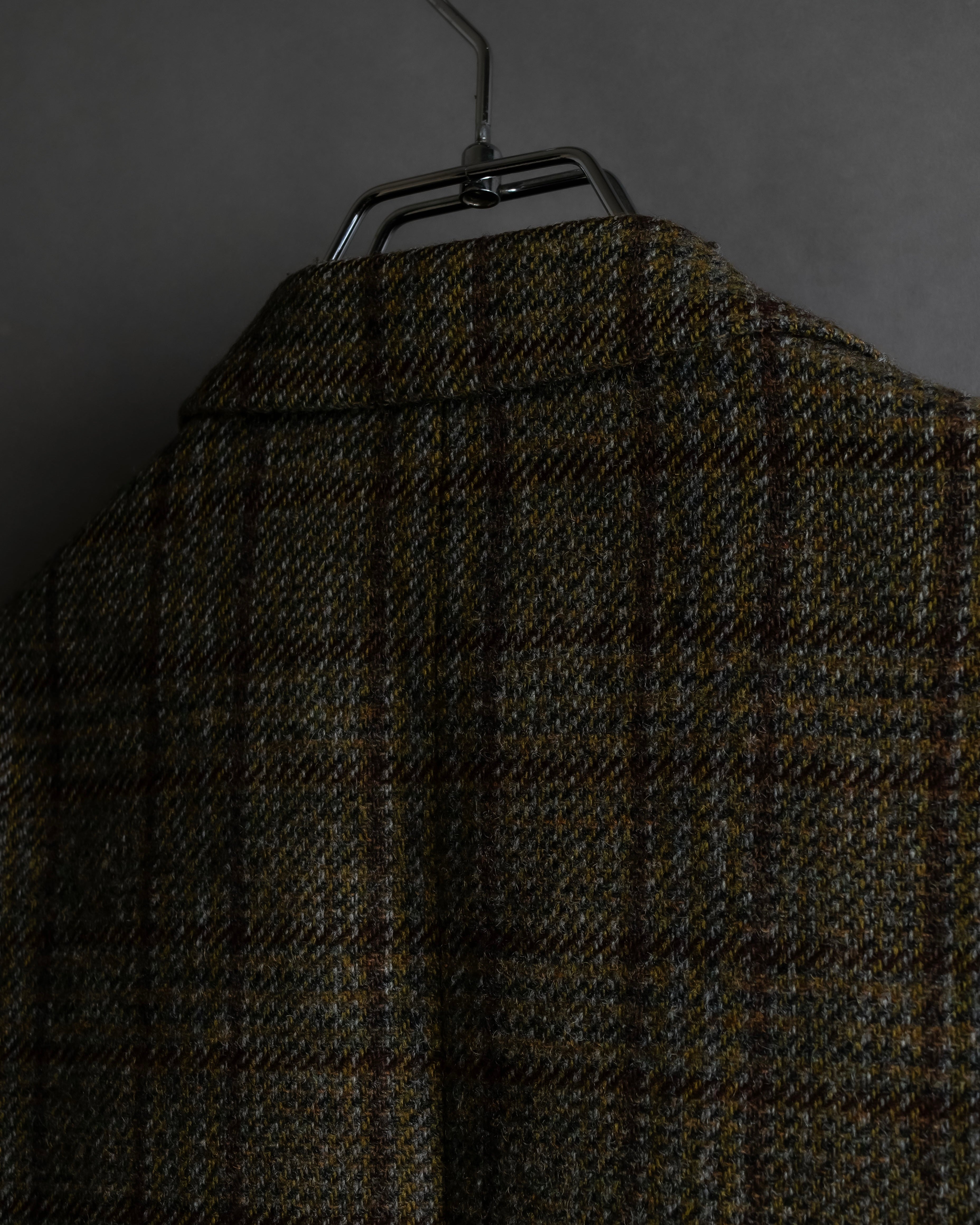 "BURBERRYS" Elbow patch design gun club check tweed jacket