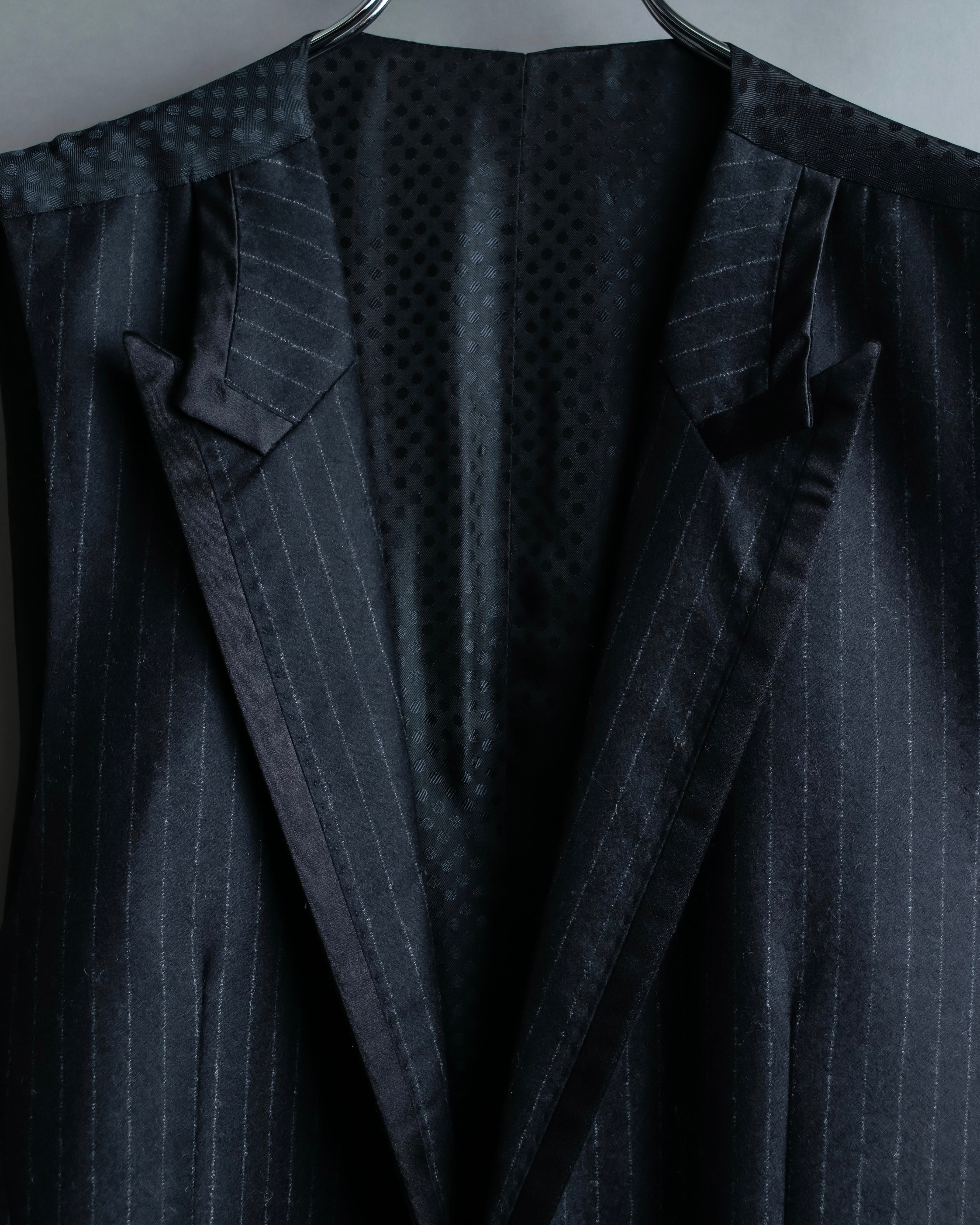 "DOLCE & GABBANA" Pattern switching peak lapel gilet